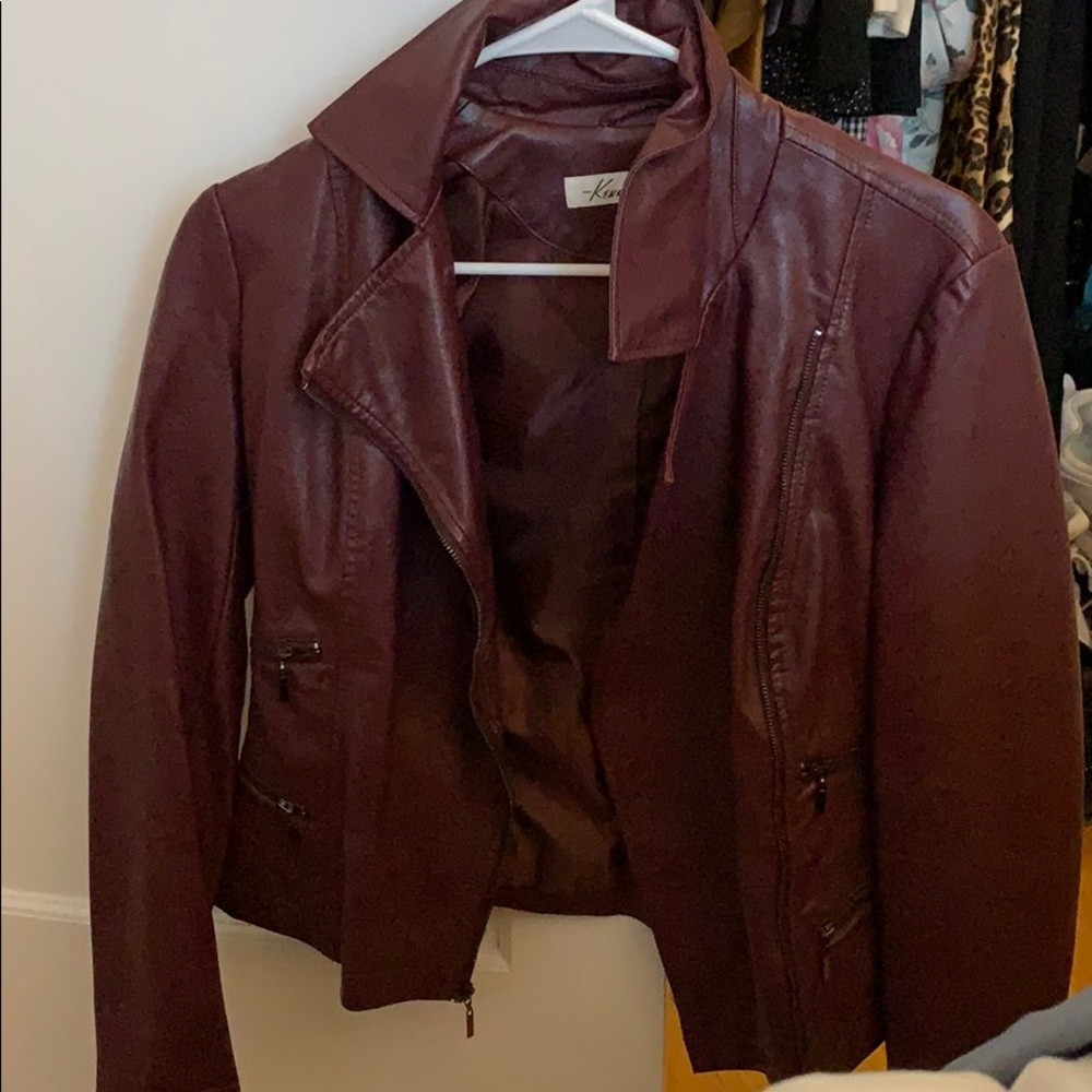 Cranberry leather jacket